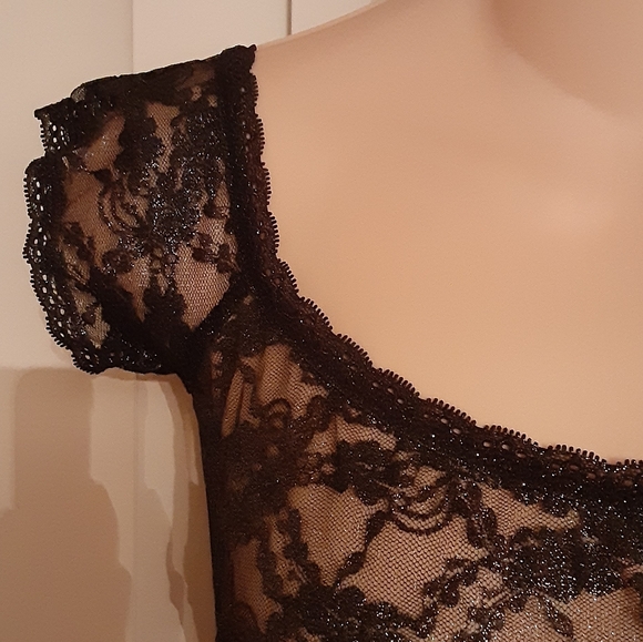 NWT Victoria's Secret Fashion Show black Shimmer Lace Bodysuit/Teddy - Picture 4 of 10